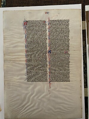 Rare 15th Century Bible parchment gift from Dr. Timothy Leary $499.00
