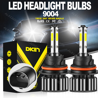 #ad 4 sides 9004 HB1 LED Headlight Kit Bulbs White 6500K High Low Beam Free Return $11.99