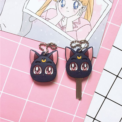 #ad Anime Sailor Moon Luna Cat Keychain Pendant Key Chains Key Cover Keyring Cosplay $4.44