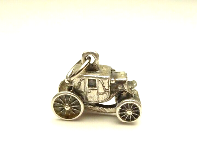 #ad VINTAGE FAIRYTALE 3D OLD STYLE CARRIAGE STERLING SILVER 925 CHARM PENDANT $12.73