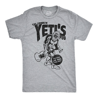 #ad Drunken Yeti Pub T Shirt Funny Bigfoot Hilarious Sarcastic Drinking Tee for Guys $14.00