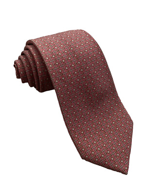 Hermes Men#x27;s Tie Light Pink Geometric Polka Dot Silk 7220 UA 3.25quot; x 58.5quot; euc $53.95