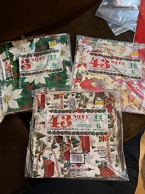 #ad Lot Assorted Vintage Holiday Christmas Gift Wrap Wrapping Paper Full amp; Partial $25.48