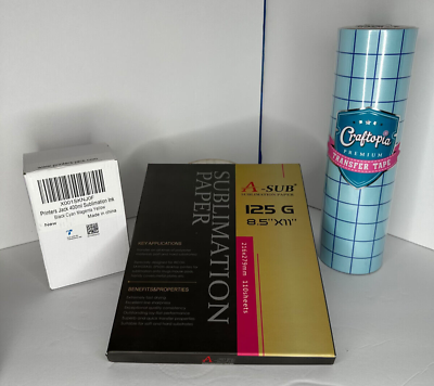 #ad Sublimation Craft Bundle Craftopia Transfer Tape Sublimation Ink amp; A Sub Paper $44.99