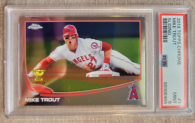 #ad Mike Trout PSA 9 2013 Topps Chrome Rookie Cup #1 Sliding $39.14