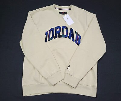 #ad Nike Jordan Essential Holiday Mens Sweater DV1574 206 Sweatshirt Beige $52.00
