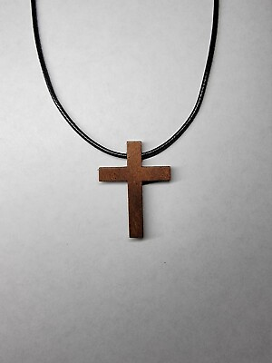 #ad Small Wooden Cross Necklace $8.99