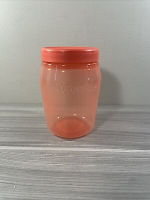 #ad Tupperware Universal Jar 2 1 4 Cup Medium Twist On Seal Cap Coral New $14.84