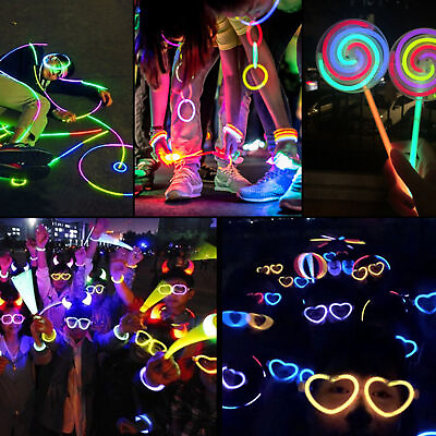 #ad Glowing Costume Sticks Multicolor Light Sticks Party Toys Glow In the Dark Gift $11.70