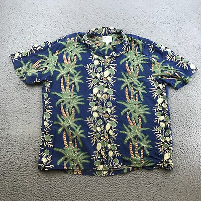 #ad Vintage Diamond Head Shirt Adult XL Blue Hawaiian Short Sleeve ‭47581 $21.99
