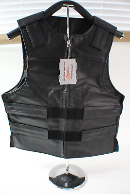 #ad Platinum Wear Men#x27;s Black ‘SWAT Style’ CLUB Leather Motorcycle Vest Large $39.99