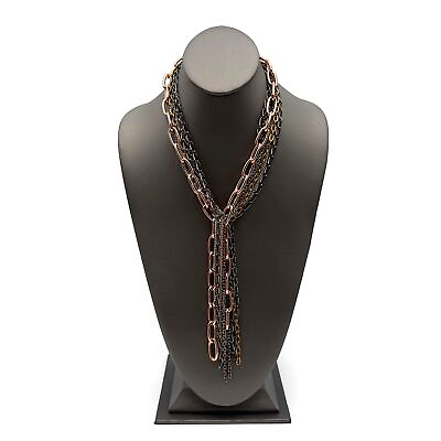 #ad Gemma Redux quot;JESSICAquot; Mixed Metal Plated 7 Strand Link Chain Fashion Necklace $65.00