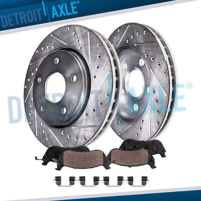 #ad Front Drilled Slotted Rotors Brake Pads for 2006 2009 2010 2011 Honda Civic $68.94