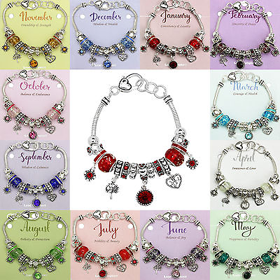 #ad Birthstone Charm Bracelet Silvertone Gift Box Included Great for Gift. $16.99
