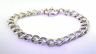 #ad 7 Inch 8.5mm x 7.5mm Oval Sterling Rhodium Plated Link Charm Bracelet EBS7661 $75.99
