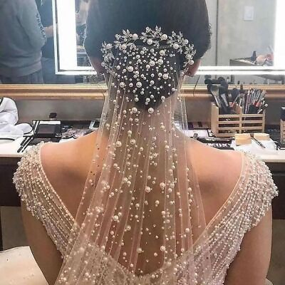 #ad Rhinestone Long Crystal Bridal Veils Cut Edges One Layered Wedding Headwear Veil $24.64