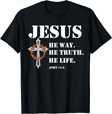 #ad Christian Jesus The Way Truth Life Cross Women Men T Shirt $16.98