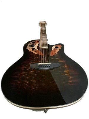 #ad NEW 12 STRING FLAMED ACOUSTIC ELECTRIC OVAT. STYLE ROUND BACK GUITAR $213.75