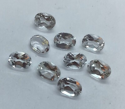 #ad White Topaz Oval Cut Faceted AAA Natural Loose Gemstone Assorted For All Jewelry $27.67