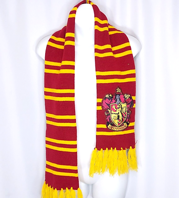 #ad Harry Potter Gryffindor Scarf Wizarding World Patch Warm Sweater Knit 6 X 52quot; In $14.99