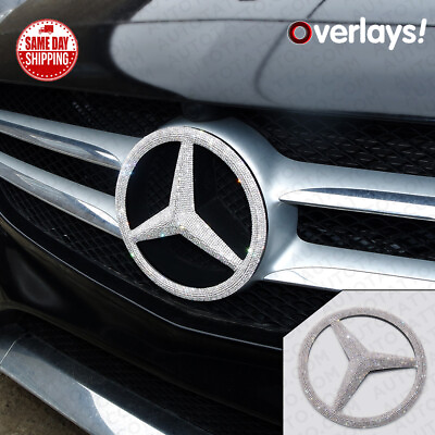 #ad For Mercedes Front Grill Overlays Add On Logo Emblem AMG Sport 3D Diamond Style $24.99