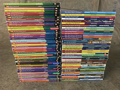 #ad WHOQ Who Was Is…? LOT of 93 Children’s Biography Books What Where Were Are $208.97