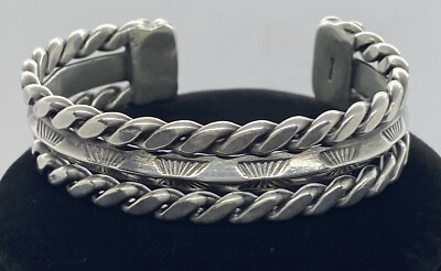 #ad Native American Navajo Sterling Cuff Bracelet Nice Old Pawn? $195.00