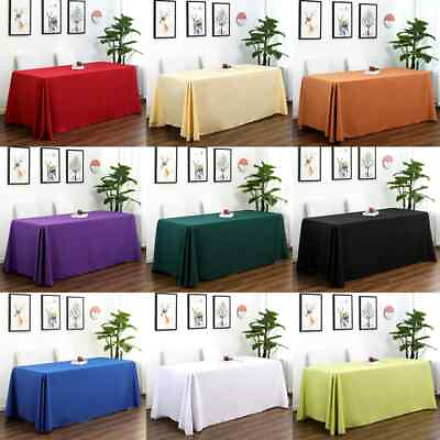 #ad Banquet Table Cover Wonderful Colourful Polyester Linen Party Durable Decor $59.16