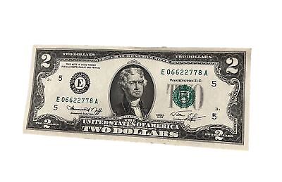 #ad Two Dollar Bill 1976 Series Serial Number: E 06622778 A $200.00
