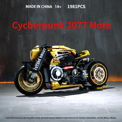#ad 1 5 Harley Davidson Moto Building Blocks Cyberpunk 2077 Motorbike Toys Model Kit $209.00