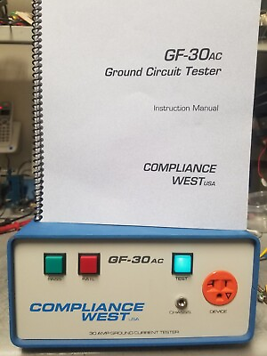 #ad Compliance West GF 30AC 30A Ground Safety Tester WORKING Test Cable included $299.99