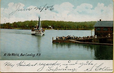#ad 1906 At the Weirs Boat Landing New Hampshire NH Postcard A14 $6.99