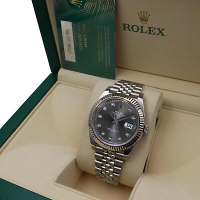 #ad Rolex Datejust 41 Jubilee Steel Rhodium Diamond Dial Automatic Mens Watch 126334 $16750.00