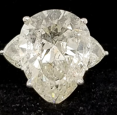 #ad Platinum Vintage Engagement Ring 17.61ct. Natural Pear Shape Diamond I1 J $165000.00