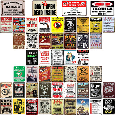 #ad Retro Vintage Metal Tin Signs Plates Poster Garage Man Cave Bar Club Wall Decor $6.99