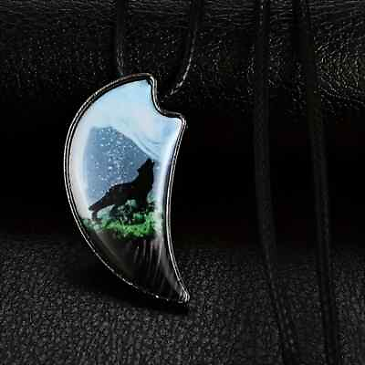 #ad #ad Gothic Wolf Pendant Necklace Resin Landscape Green 3D Men Women Unique Fashion $9.98