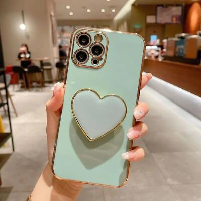 #ad Fashion Cute Heart Shaped Convenient Holder Phone Case for iPhone 15 14 13 12 11 $16.98