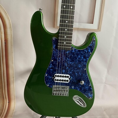 #ad Metal Green ST Electric Guitar Solid Body Rosewood Fretboard Strings Thru Body $259.00