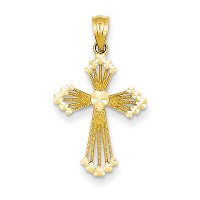 #ad 14k Yellow Gold Passion Cross Pendant REL118 $106.99