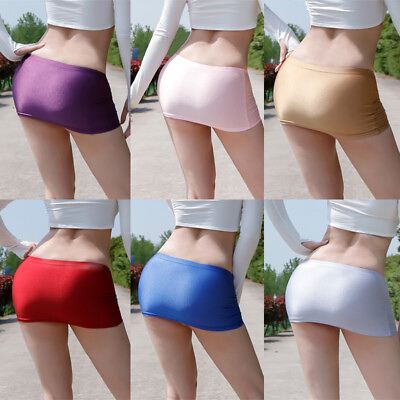 #ad Women Sexy Stretch Micro Mini Skirt Wet Look Tight Skirts Clubwear Costume C $6.33