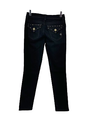 #ad True freedom black bling skinny jeans juniors size 5 girls $7.18