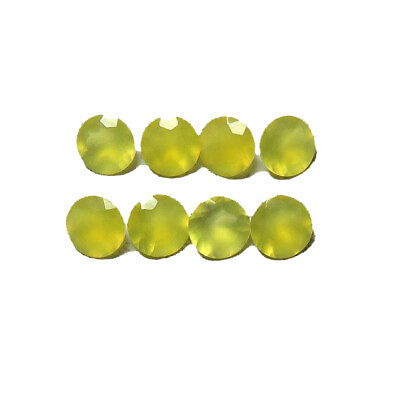 #ad Yellow Chalcedony Round Faceted Cut 5mm To 10mm Calibrated Gemstone $27.43