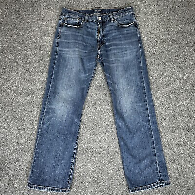 #ad Lucky Brand 363 Vintage Straight Jeans Mens 32x30 Blue Denim Stretch Low Rise $28.92