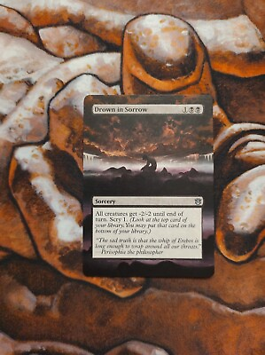 #ad Magic the Gathering Drown in Sorrow #1 Hand Painted Unique Custom MTG Alter $30.00