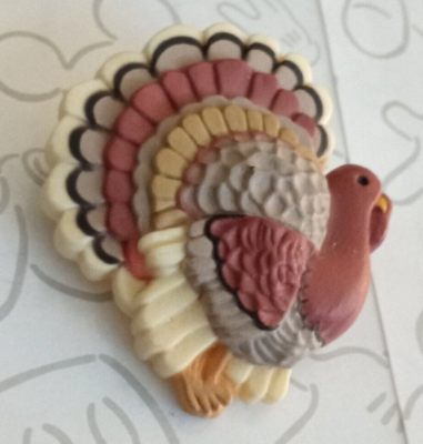 #ad Hallmark Thanksgiving Turkey Autumn Fall Pin Brooch Signed Vintage $8.99