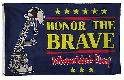 #ad 3x5 Honor The Brave Support Troops Memorial Day Holiday Flag 3#x27;x5#x27; Grommets 100D $8.94