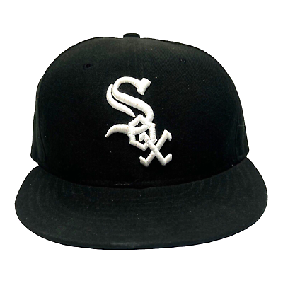 #ad New Era 59Fifty MLB Chicago Mens White Sox Cap Basic Fitted Black White 7 1 4quot; $12.00