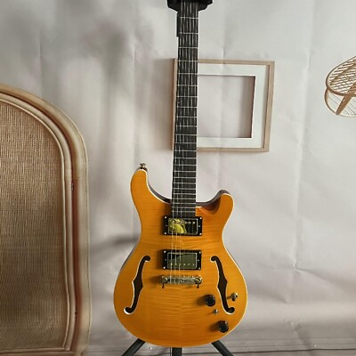 #ad Orange SE Series Electric Guitar Flamed Maple Veneer Semi hollow Body F Hole $325.00