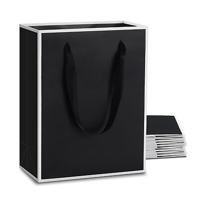 #ad #ad YACEYACE Black Gift Bags with Handles 10Pcs 8quot;x 4quot; x 10.5quot; Black Gift Bags Bu... $23.68