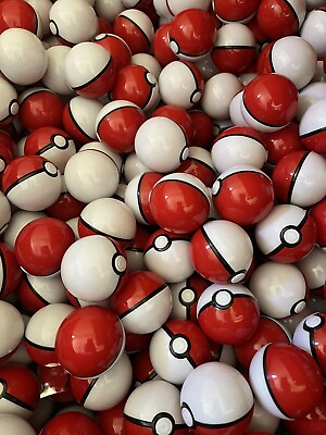 #ad 25 Red Mini 2” Pokeballs with 25 Random Action Figures Kids Bday Party Gift $21.50